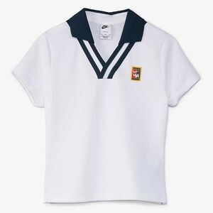 Nike Court X Yoon Ahn Tennis Polo White Blue Women's Size XXL 2XL New FZ0276-100